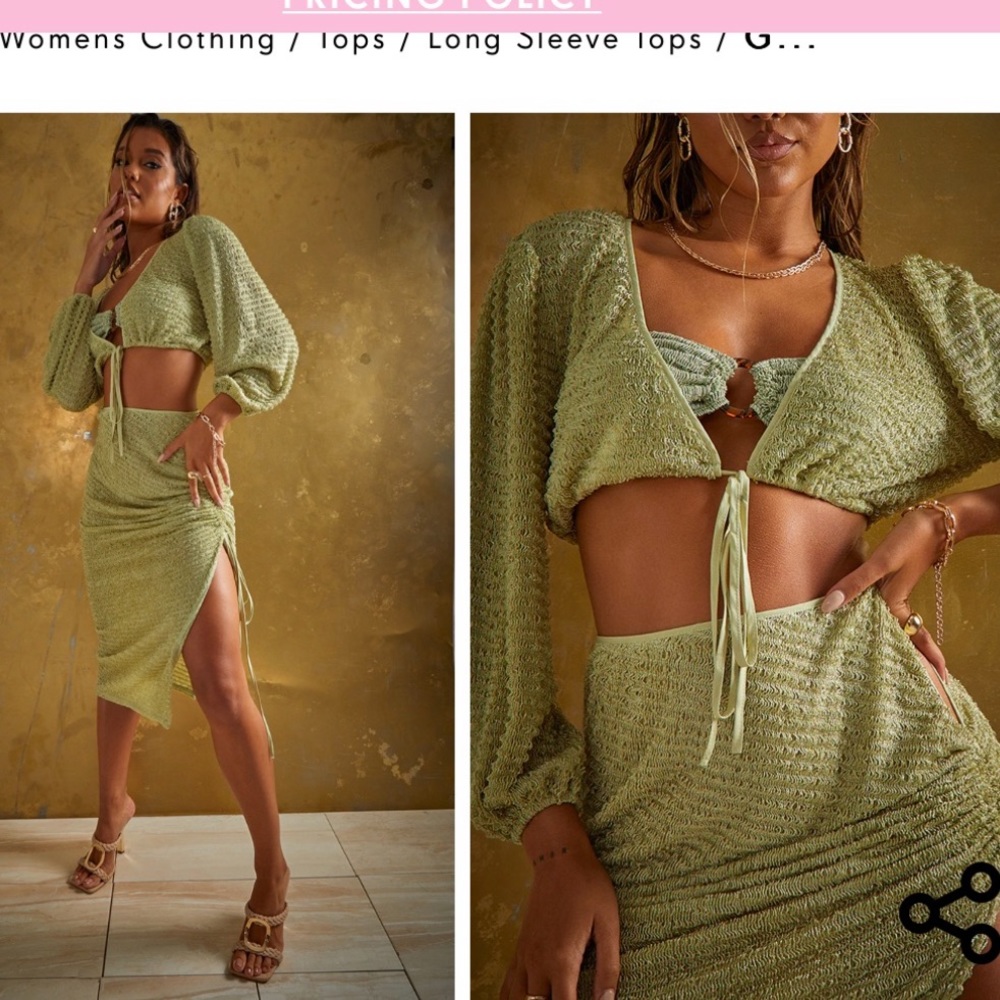 Pretty little thing green wrap set